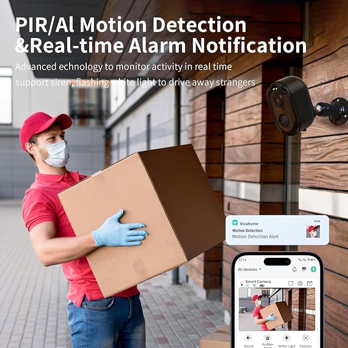 Security Cameras Wireless Outdoor, Battery Powered 2k Color Night Vision, AI Motion Detection,IP66 Weatherproof, 2-Way Talk, SD/Cloud Storage,Cameras for Home Security-2 Pack