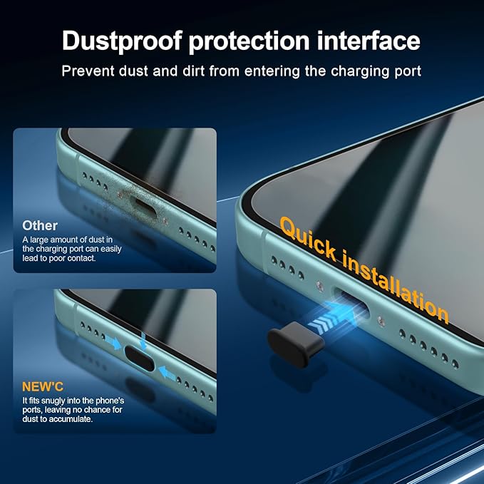 NEW'C 3x Privacy for iPhone 16 Plus Screen Protector (6.7 inches)+ 3x Camera Lens Protector, Sensor Protection, Case Friendly Tempered Glass Film - Dust plug, Easy installation tool included