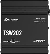 Teltonika TSW202 TSW202000001 Managed PoE+ Ethernet Switch, 8 Gigabit Ethernet Ports, 2 SFP Ports, Layer 2 with Layer 3 Features, PROFINET Certified, DIN Rail Mountable - Image 1