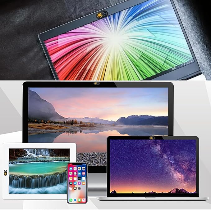 SIREG Webcam Cover Ultra Thin - Web Camera Cover fits Laptop,Tablet,PC,Computer, Smartphone, Protect Your Privacy and Security,Strong Adhesive (Sun-Black & 3 Pack)