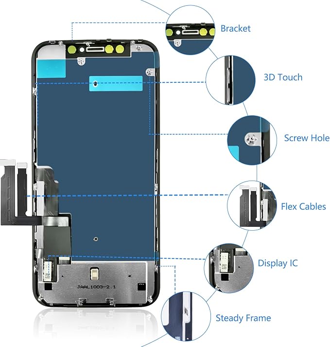 for iPhone XR Screen Replacement, 6.1 inch LCD Display 3D Touch Full HD Digitizer Frame Assembly, Compatible with A1984, A2105, A2106, A2108 Models, Repair Kit + Screen Tempered Protector