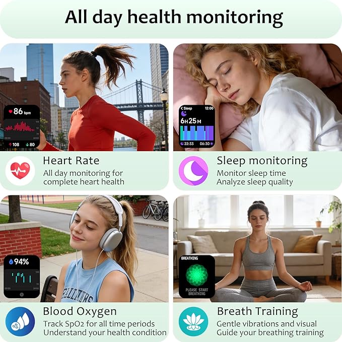 Smart Watch (Answer/Make Call) for iPhone&Android, 1.83" Smartwatches with Sleep Monitor Heart Rate Activity Tracking, IP68 Waterproof, Fitness Tracker 100+Sport, Reloj Inteligente 30 Day+Battery Life