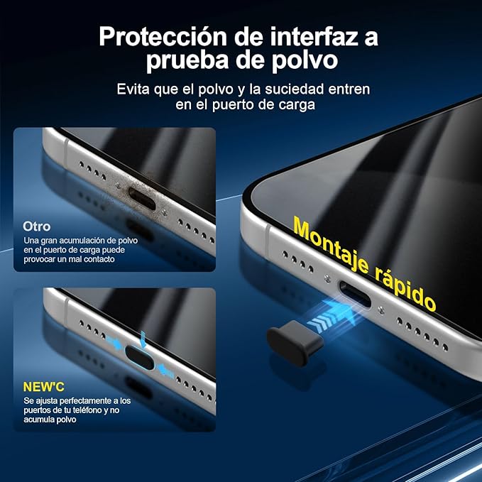 NEW'C 3x Privacy Screen Protector for iPhone 15 Pro Max (6.7 inches)+ 3x Camera Lens Protector, Sensor Protection, Case Friendly Tempered Glass Film, Ultra Resistant, Easy installation tool included