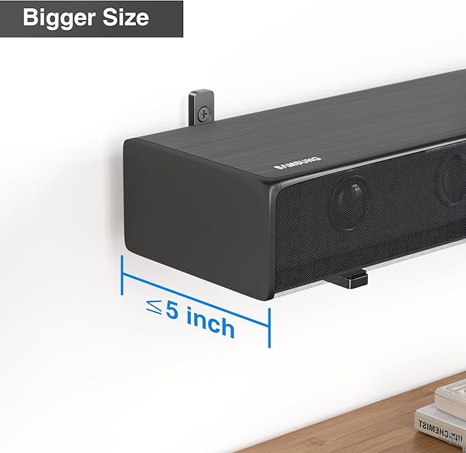 Soundbar Mounts Under TV for Bose, Sony, Saiyin, VIZIO, LG, Samsung, Roku - Dolby Atmos Compatible Soundbar Wall Mount Bracket, Sound Bar Shelf, Soundbar Stand Under TV Up to 20LB
