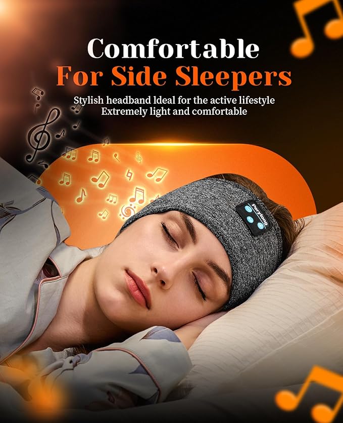 Perytong 2 Pack Sleep Headphones Bluetooth 5.4 Headband, Sleeping Headband Headphones with Ultra-Thin Stereo Speaker for Side Sleepers, Wireless Sweat Resistant Sport Headband for Workout