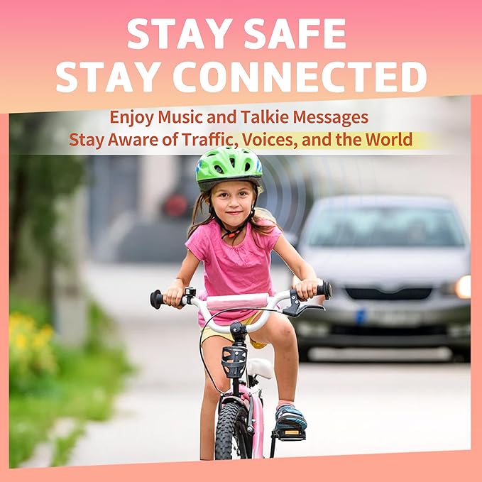 Kids Bluetooth Headphones, Air Conduction Open-Ear Headphones, Mic/Touch, 85dB Limit, Parental Control, Clear Audio, Lightweight, Rugged & Durable, IP54/20H, Earbuds for School/Travel -Purple