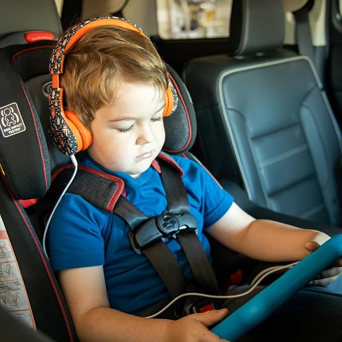 Snug Play+ Kids Headphones – Volume Limited 93dB for Safe Listening – Foldable, Durable Headphones for Toddlers, Boys & Girls – Tangle-Free Cord – Ideal for Travel, School, Tablets - Space