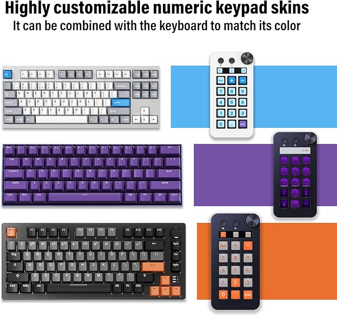 Macro Pad,Macro Shortcut Keyboard,With15 Customizable Macro Keys,Three Modes (Shortcut Keys,Calculator and Numeric Keypad),Work for OBS,PowerPoint,Photoshop and Adobe Premiere Pro(N1 black)