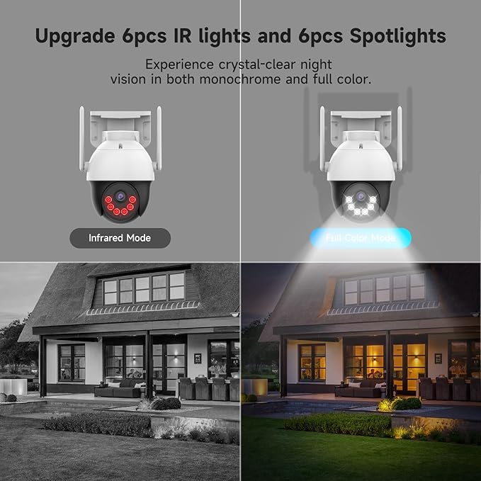 4G LTE Cellular Security Camera Wireless Outdoor, No WiFi Camera with 360° Pan Tilt Auto-Tracking, Siren Alert, Color Night Vision, 2-Way Audio, 32GB SD Card & SIM Card, IP66