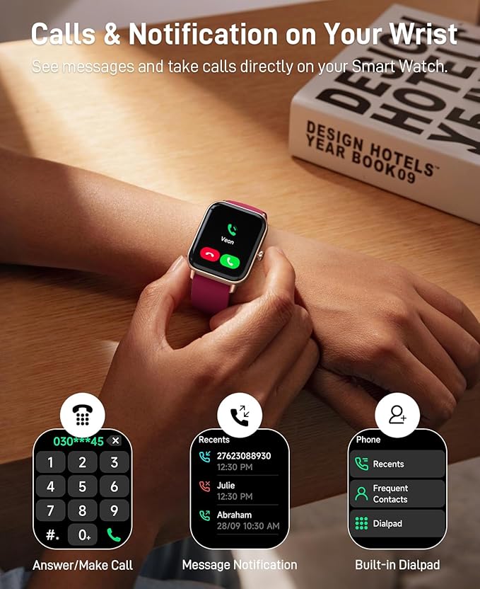 Smart Watches for Women, 1.85" HD Smart Watch for Android/iPhones (Make/Answer Calls), Fitness Tracker Watch with 24/7 Heart Rate Monitor, Sleep/Step Count Tracker, 120+ Sport Modes Pedometer Watch