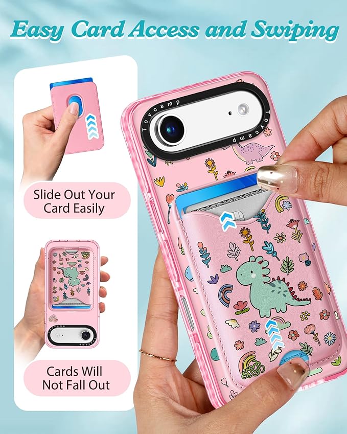 Toycamp for iPhone 17 Air Case - Compatible with Magsafe Credit Card Holder Wallet Magnetic Cute Women Teen Girls Kawaii Girly Unique Animal Design Phone Cover for Apple 17 Air