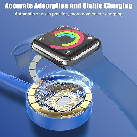 2Pack for Apple Watch Charger USB C Magnetic iWatch Charger Cable Fast Charging Cord Compatible with Watch Ultra2 Ultra Series 9 8 7 6 SE SE2 5 4 3 2 1-3FT(1M) Blue