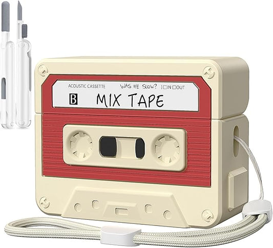 AirPods Pro 2 Case Cover, KOREDA Funny Cassette Tape Design Case for Airpods Pro 2nd Generation/1st Generation (2023/2022/2019), Cute Cartoon Fashion Silicone Protective Case for Women Men