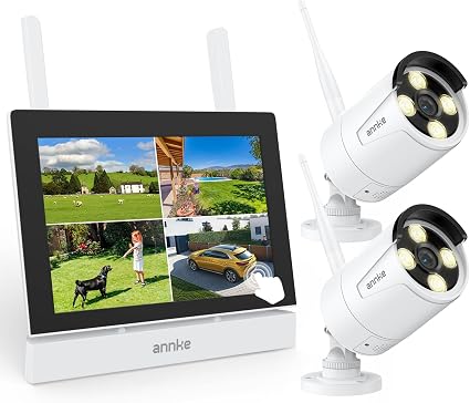 ANNKE Wireless Security Camera System, 7'' Touch Screen Monitor, 64GB SD