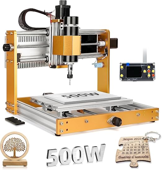 LUNYEE 3018 PRO MAX CNC Machine 500W All-Metal CNC Router Machine 3 Axis Limit Switches & Emergency-Stop with GRBL Offline Control for Cutting Wood Acrylic MDF Plastic, Working Area: 300 x 180 x 80mm
