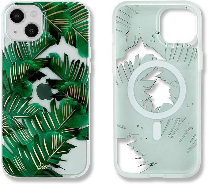 Sonix Case for iPhone 15 Plus/iPhone 14 Plus | Compatible with MagSafe | 10ft Drop Tested | Bahama Palm Leaves
