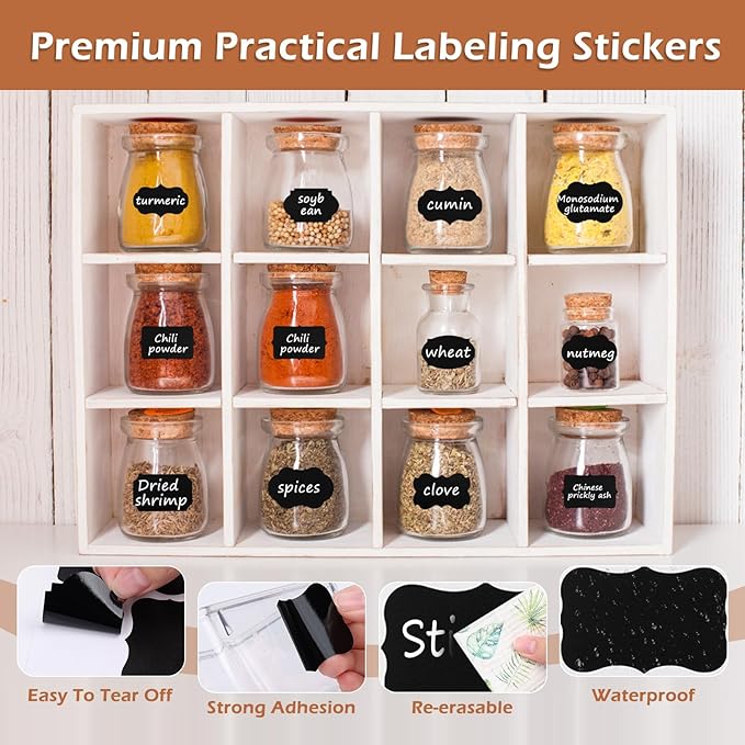 62Pcs Labels for Storage Bins, Including 20 Erasable Basket Labels Clip on Holder Removable PVC Bin,40 Pantry Labels, and 2 Chalk Marker Labels for Organizing Containers Drawer Basket Tags