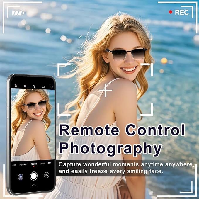 Smart Glasses for Men & Women with Photochromic Lenses, Bluetooth 5.3, Polarized, Blue Light Blocking, Open-Ear Speakers