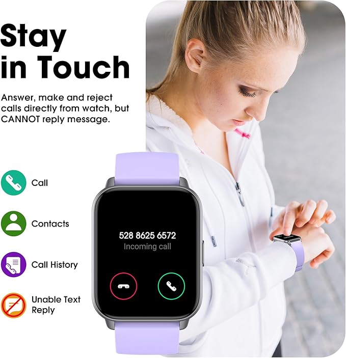 Smart Watch (Answer/Make Call) for Women Men, Fitness Tracker with Heart Rate, Blood Oxygen, Sleep Tracker, IP68 Waterproof Fitness Watch Step Calorie Counter Pedometer Compatible iPhone & Android