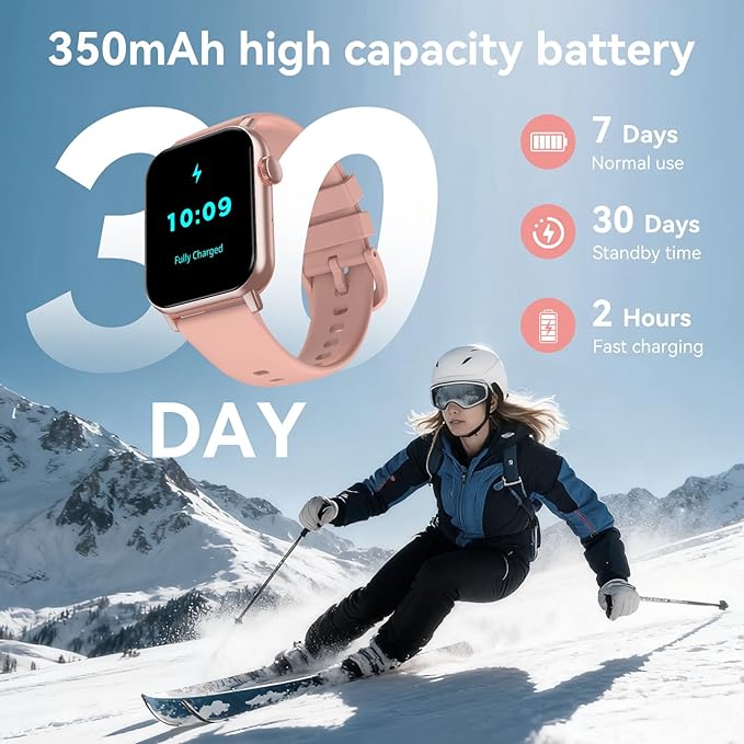 Smart Watches for Men Women, 1.83" HD Touchscreen with Bluetooth Calling, IP68 Waterproof Fitness Tracker, 120+ Sport Modes, 24/7 Heart Rate & Sleep Monitor, Compatible with iPhone Android (Pink)