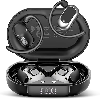 Open Ear Headphones, NEW Over Ear Earbuds with 4 ENC Noise-Canceling Mic