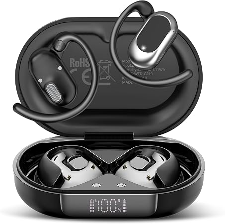 Open Ear Headphones, NEW Over Ear Earbuds with 4 ENC Noise-Canceling Mic
