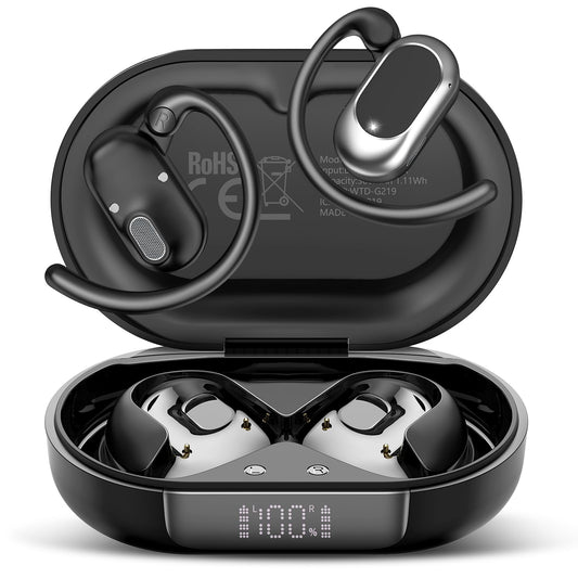 Open Ear Headphones, NEW Over Ear Earbuds with 4 ENC Noise-Canceling Mic