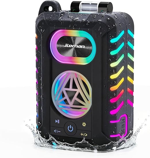 JTEMAN IP67 Waterproof Bluetooth Speaker with Cell Phone Stand