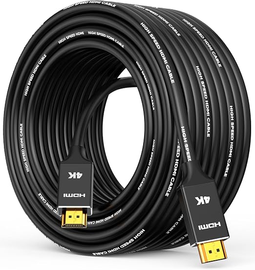 Capshi 4K Long Fiber Optic HDMI Cable 75ft/23M, in-Wall CL3 Rated HDMI 2.0