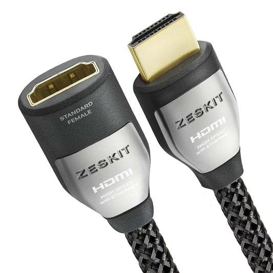 Zeskit Cinema Plus 4K 1.5ft Male to Female High Speed HDMI Extension Cable 22.28Gbps Compatible with 4K 60Hz Dolby Vision HDR ARC HDCP 2.2 Roku Fire TV Stick Xbox PS4 Pro Apple TV LG Sony Samsung