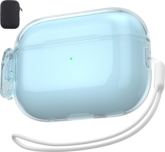 Valkit Compatible Airpods Pro 2 Case Clear with Lock, Shockproof AirPods Pro 2nd/1st Generation Case Soft Transparent Protective Cover with Lanyard iPods Pro 2 Skin for Airpods Pro 2nd/1st Gen
