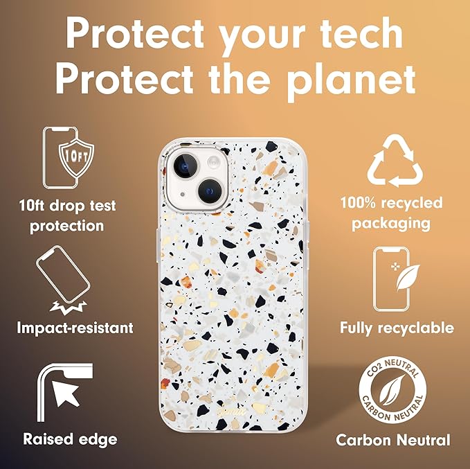 Sonix Case for iPhone 15, 14, 13 | Compatible with MagSafe | 10ft Drop Tested | Marble Terrazzo Confetti