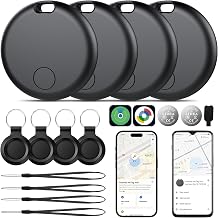 2026 Upgrade Dual System Air Tracker 4 Pack, Bluetooth Smart Tag for Android & iOS - Compatible with Apple Find My & Google Find Hub, Item Locator for Keys,Wallets,Suitcases, Black - Image 1