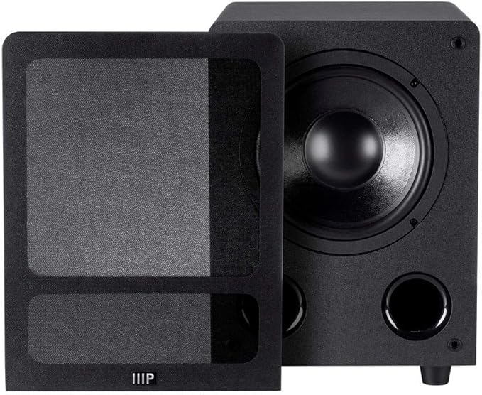 Monoprice Premium Select Subwoofer - 8-Inch Woofer, 200 Watt, 4 Ohm Nominal Impedance, Auto On/Off, Black
