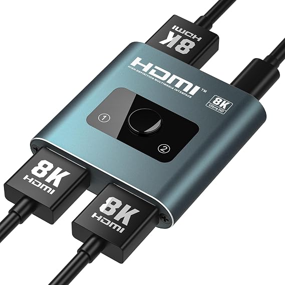 4K 120Hz HDMI Switch, 8K 60Hz HDMI 2.1 2-in-1/1-in-2 Switcher Splitter