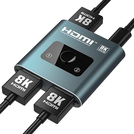 4K 120Hz HDMI Switch, 8K 60Hz HDMI 2.1 2-in-1/1-in-2 Switcher Splitter