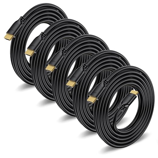 4K HDMI Cable 3FT 5-Pack, High Speed HDMI to HDMI Cable 3 Feet HDMI 2.0 Cord Supports 4K@60Hz, 2K, 1080P, HDCP 2.2, HDR, 3D, ARC & Ethernet for HDTV, Laptop, Monitor, PS5, Xbox