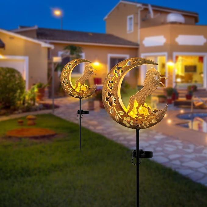 JOBOSI Solar Moon Horse Decorative Light Gift, Portable Decorative Ground Stake Light, Mother's Day Gift, Gifts for Women Grandmothers, Garden Lawn Decor Christmas & New Year Gift