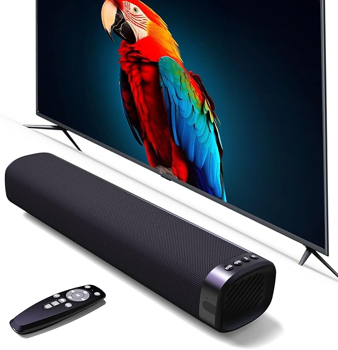 Sound Bar for Smart TV, Sound Bar, Bluetooth Sound bar, with Optical/AUX/HD ARC, Surround Sound Speakers, Surround Sound System for TV/PC/Gaming/Projectors, Wall Mountable PC Soundbar