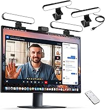 yAyusi Dual-lamp Video Conference Lighting, LED Streaming Light with Remote and Touch Control, Zoom Lighting for Computer,Webcam Laptop Monitor Ring Light for Video Calls/Zoom Meetings/Video Recording - Image 1
