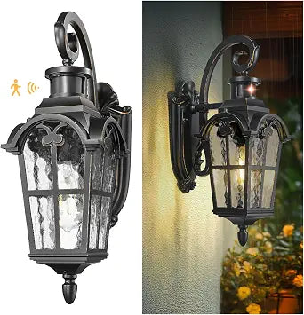Emliviar Motion Sensor Outdoor Wall Light, 18.7", WE305B-SE BG-SW
