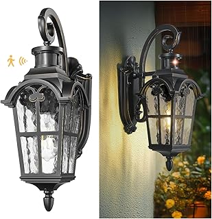 Emliviar Motion Sensor Outdoor Wall Light, 18.7", WE305B-SE BG-SW - Image 1