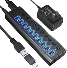USB3.2 HUB Transfer Charging Docking Station 10-Port hub Laptop Mobile Phone Computer Docking Station with Switch (10 USB 3.0 Docking Stations) - Image 1