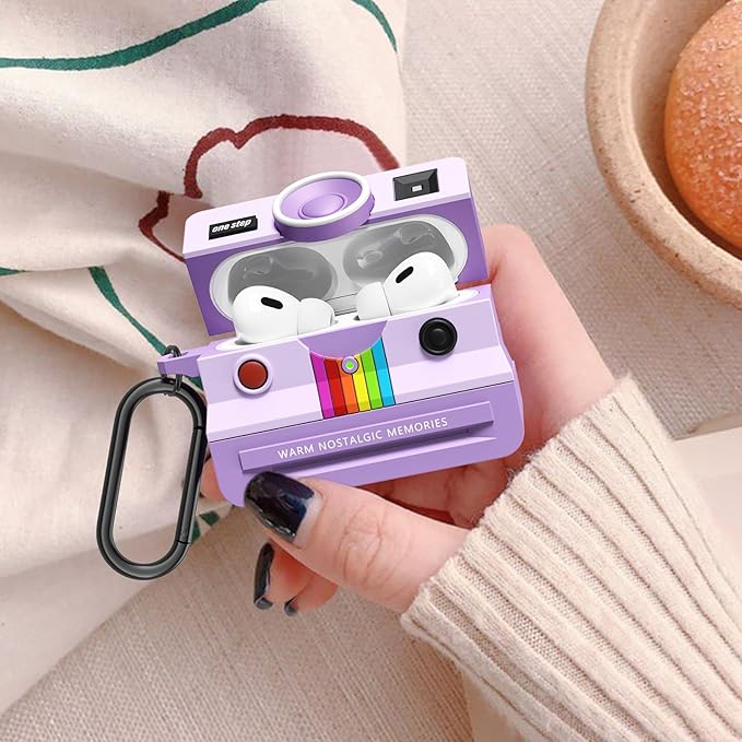 VISOOM Retro Case for AirPods Pro Case Cover Women,Silicone Airpod Pro 2 Case Cute Air iPods Pro 2 1 Gen Case with Cleaner Kit Compatible with Apple Airpods Pro2 Generation