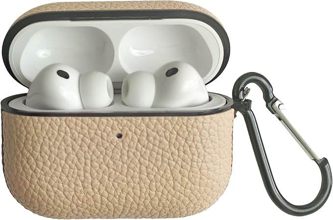for Leather AirPods Pro 3 Case 2025|Cute Hard Air Pods Pro 3 Case (Model A2700/A2931)|with Keychain|Retro iPod Airpod 3 Pro Cases for Man Women(Apricot)