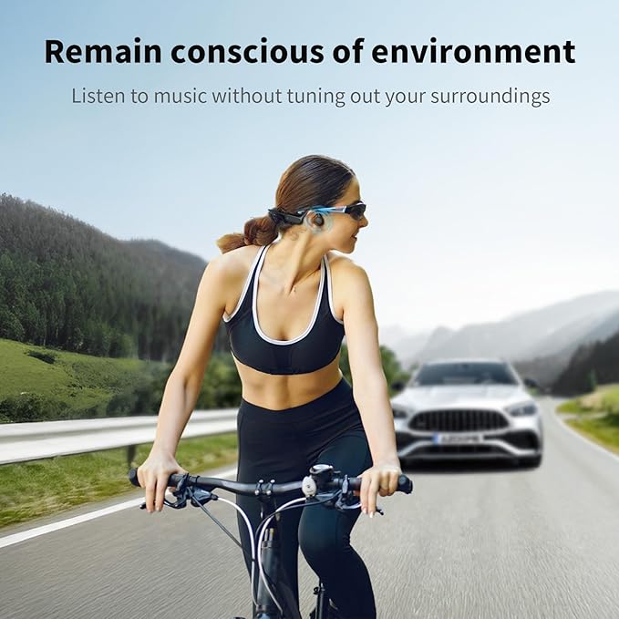 Bone Conduction Headphones, Bluetooth 5.4 with Mic Open Ear IPX8 Waterproof Headsets, Swimming Headphones 10H Playtime Wireless Earbuds for Sports, Running, Cycling