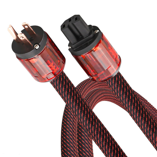 Audiocrast HiFi Power Cable 3.3ft 125V 15A Amplifier Power Cord Braided Sleeve Audiophile AC Power Cable with US Plug & IEC Connector