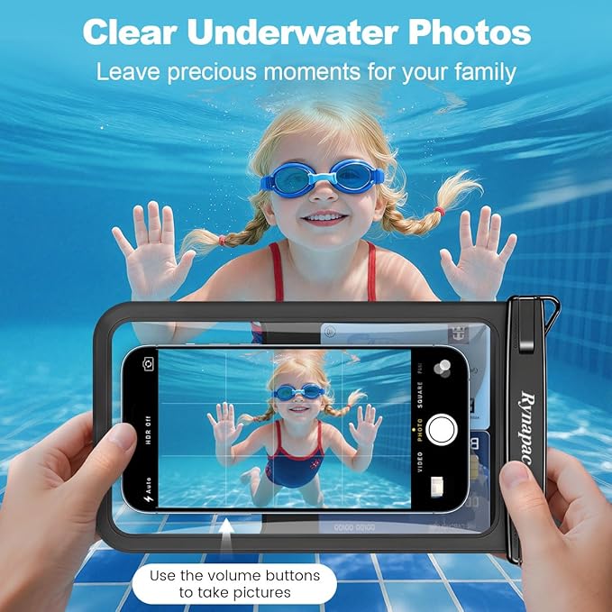 [Up to 8.5"] Waterproof Phone Pouch Bag - 2 Pack IPX8 Waterproof Phone Case for iPhone 17 16 15 14 Pro Max Galaxy S26 S25 Ultra, Touchscreen & Underwater Photography, Beach Cruise Travel Essentials