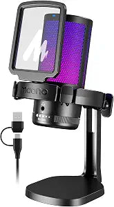 MAONO DGM20 USB Gaming Microphone for PC with Clear Voice & RGB Lighting