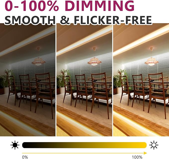 EMITEVER COB LED Strip Lights Warm White, 3000K Tape Light Premium High Density, DC 24V, 400+Lumens/ft, 5120LEDs/Spool, Ra 90+, 32.8ft/10m, UL Listed 5 Year After-Service(Power Supply Sold Separately)